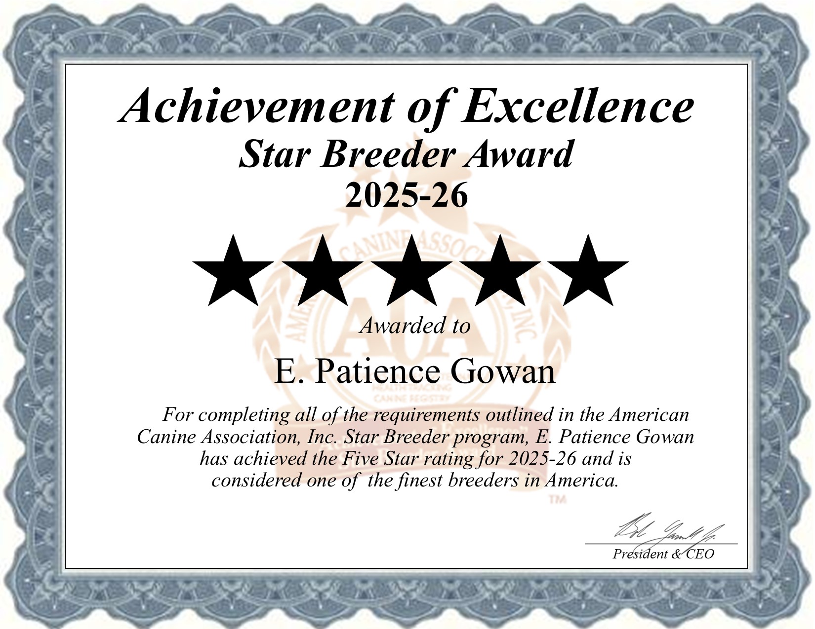 E. Patience, Gowan, dog, breeder, star, certificate, E. Patience-Gowan, Townsend, DE, Delaware, puppy, dog, kennels, mill, puppymill, usda, 5-star, aca, ica, registered, Yorkie-Poo, none